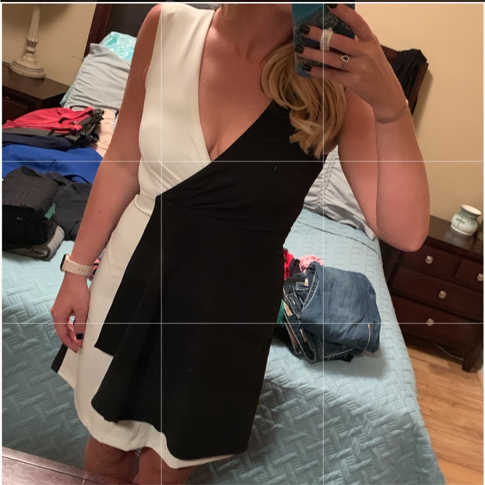 Black & White Surplice Dress | Size 2